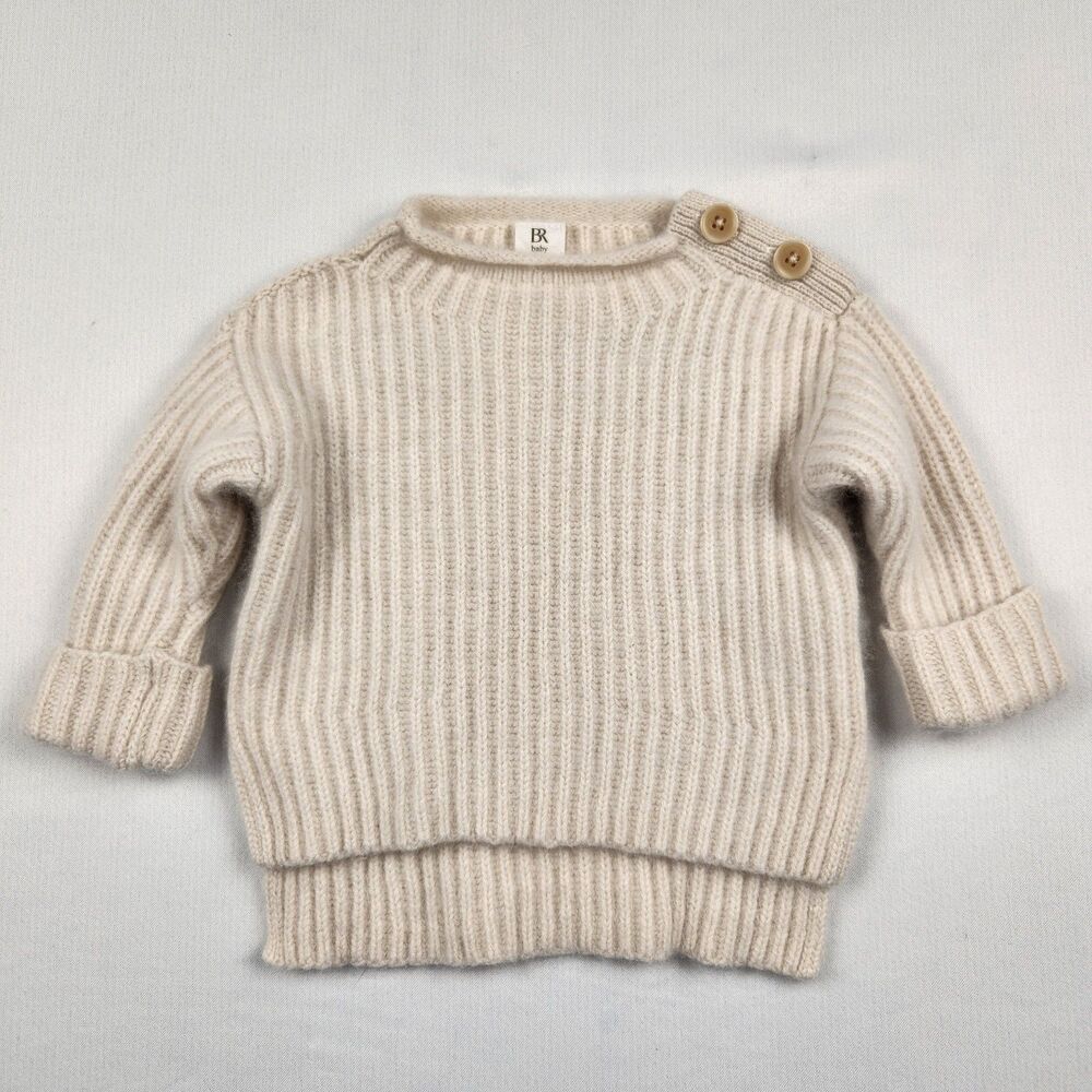 Banana Republic Baby Cashmere Mock-Neck Sweater BR Baby 3-6 Month Cream Cozy